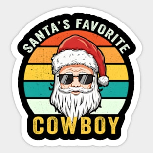 Santa'S Favorite Cow Rodeo Sticker